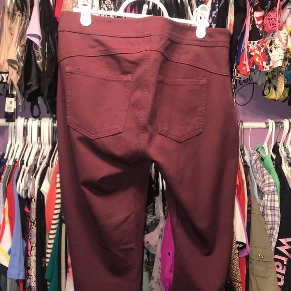 NWOT Maurice’s burgundy jeggings skinny  leggings jeans stretch jegging tights - Picture 7 of 11